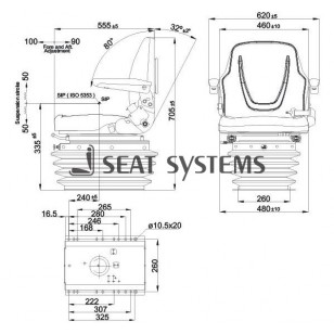 Deluxe Pneumatic Suspension Seat 